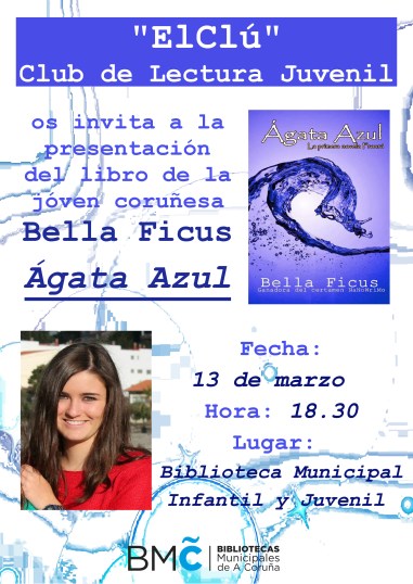 Cartel presentación del libro Ágata azul Cartel presentación