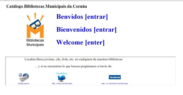 catálogo das Bibliotecas Municipais da Coruña